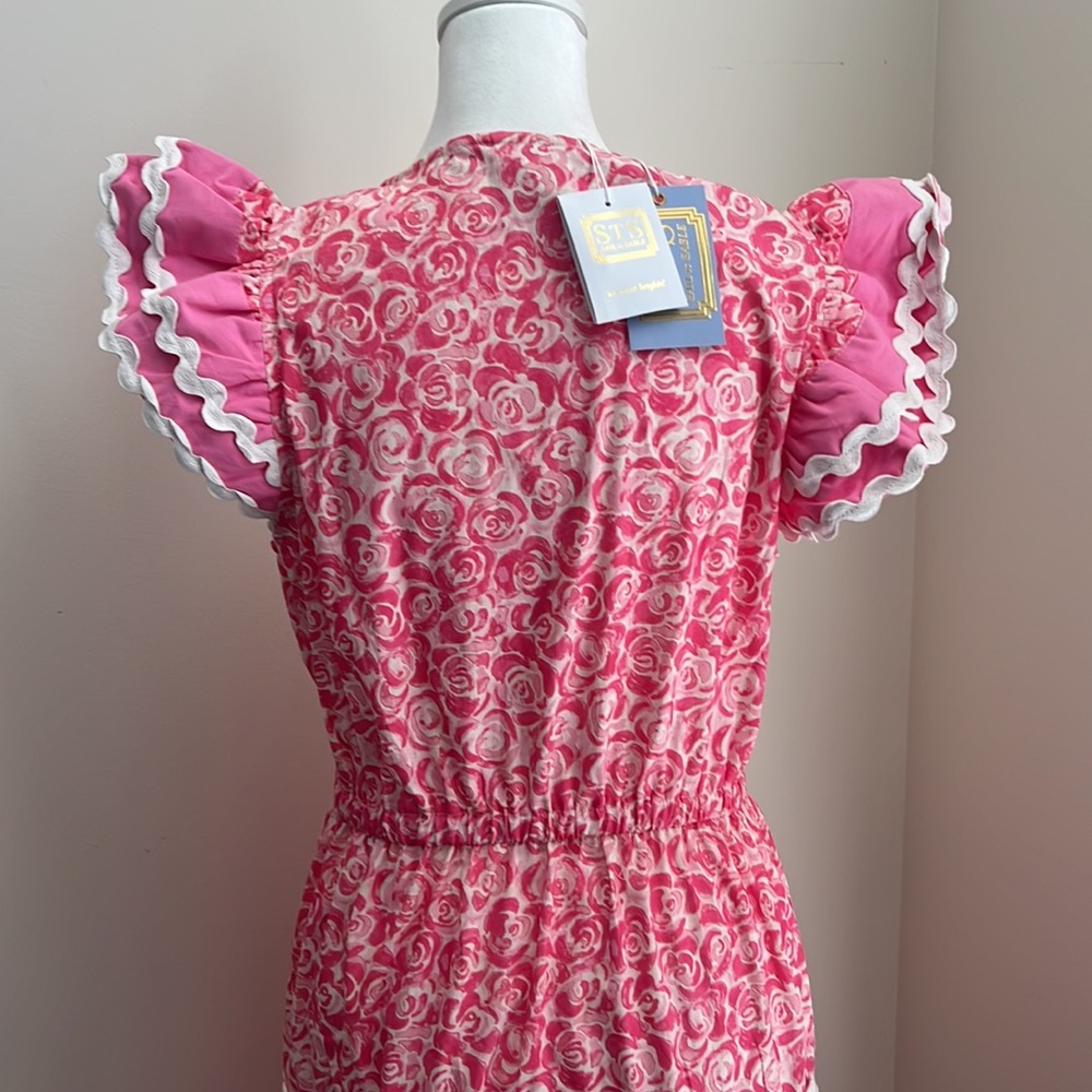 Women’s Sail to Sable dress floral rose print flutter sleeve size small NWT - Picture 7 of 11
